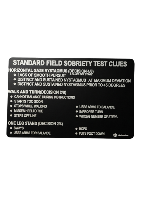 Laser Engraved Metal SFST & Miranda Warning Card | Law Enforcement Pocket Reference